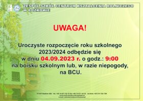 Rozpoczęcie roku szkolnego 2023/23